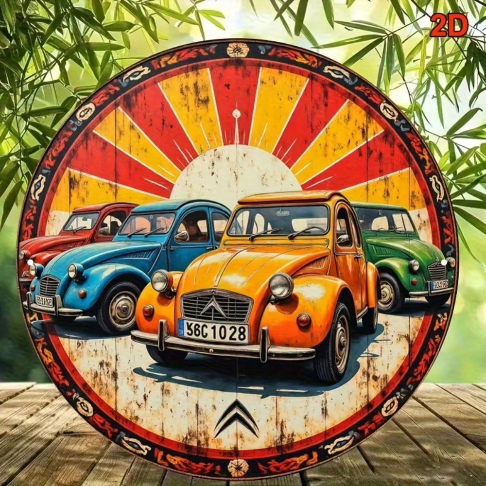 Home Bar And Restaurant - CIFBUY ヴィンテージレトロ 2CV 車アルミ壁アート防水金属看板バーカフェレストラン家の装飾用
