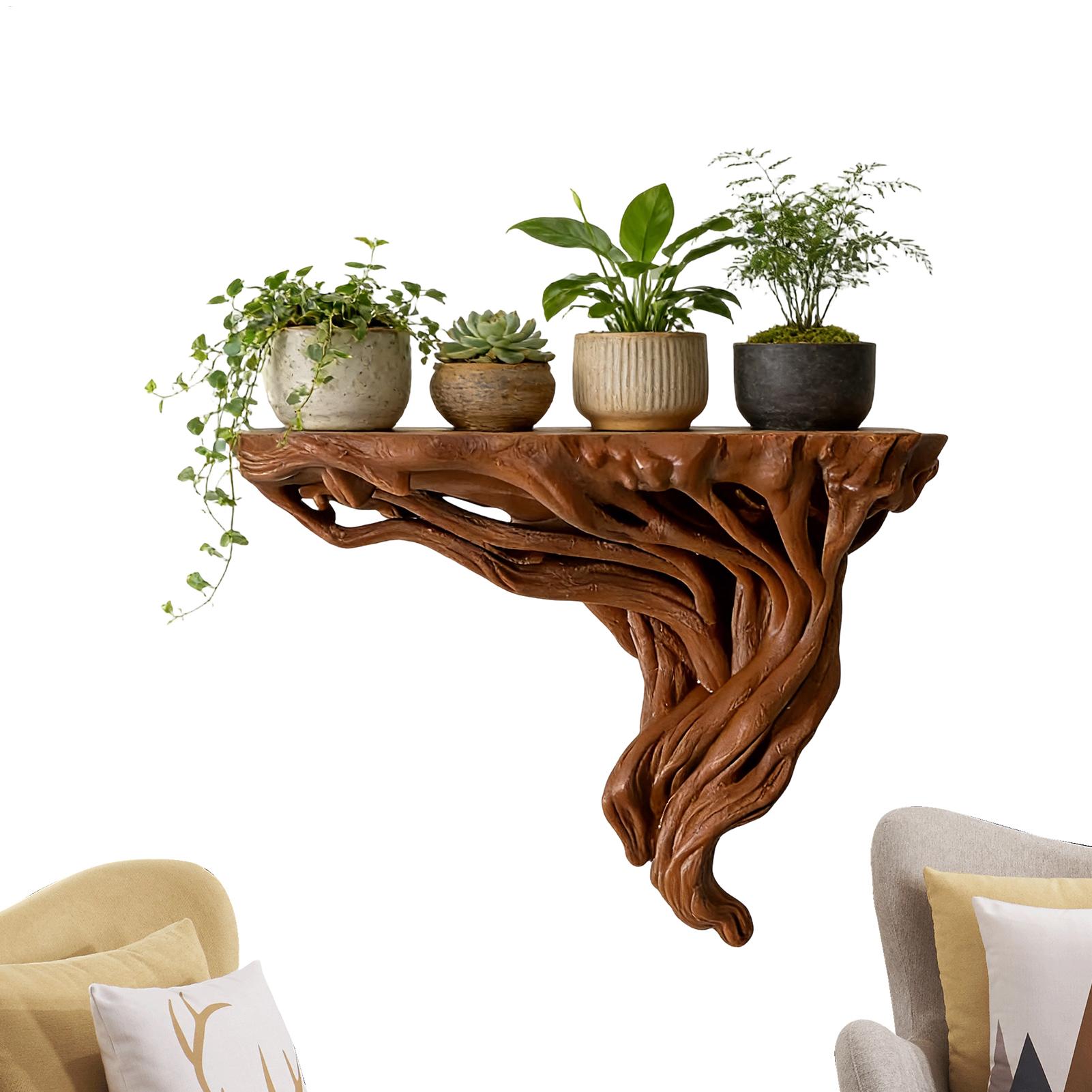 木の根の形をした棚 壁掛けラック ボヘミアンスタイル 壁飾り - Home Bar Shelf のレビューと価格