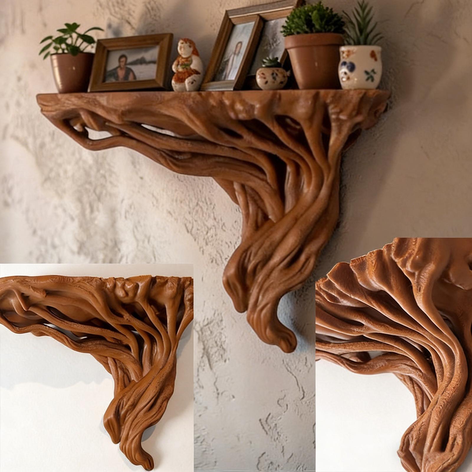 木の根の形をした棚 壁掛けラック ボヘミアンスタイル 壁飾り - Home Bar Shelf のレビューと価格