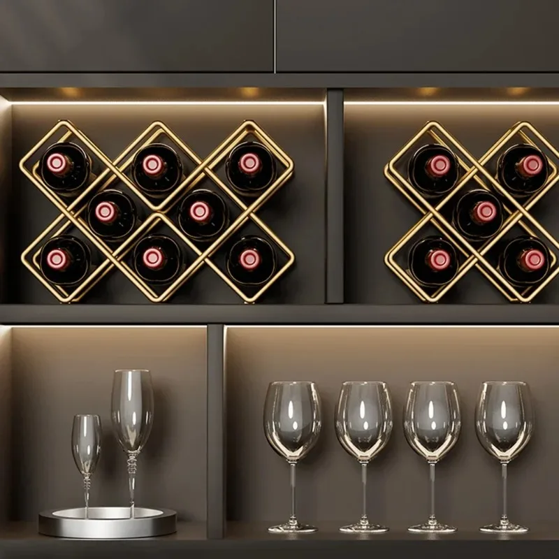 5グリッド鉄製ワインラック赤ワインボトル収納ワインディスプレ - Home Bar And Cabinet のレビューと価格