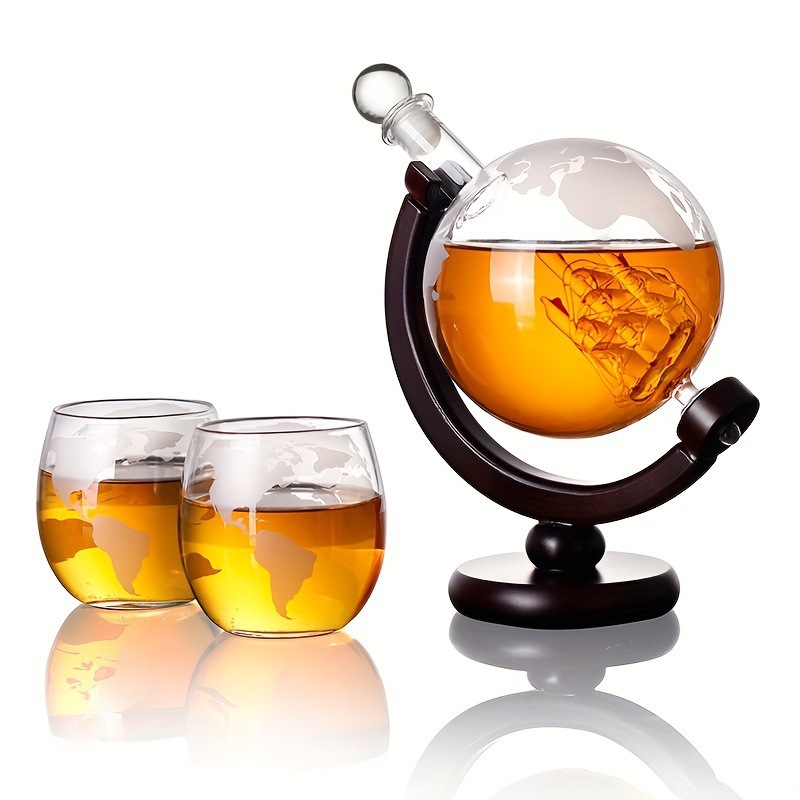 地球儀型デカンタ、セーリングウイスキーグラスディスペンサー、 - Decanter Globe Set のレビューと価格