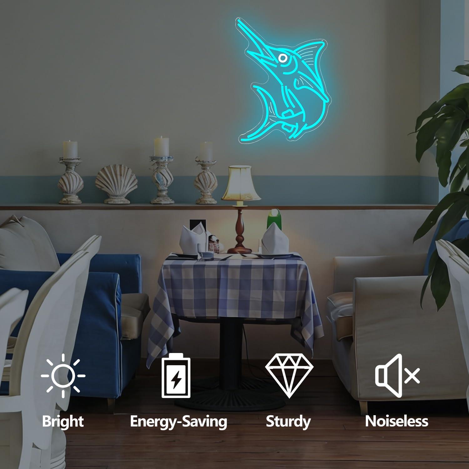 マーリンフィッシュネオンサイン 深海釣りをテーマにしたLED - Home Bar And Restaurant のレビューと価格