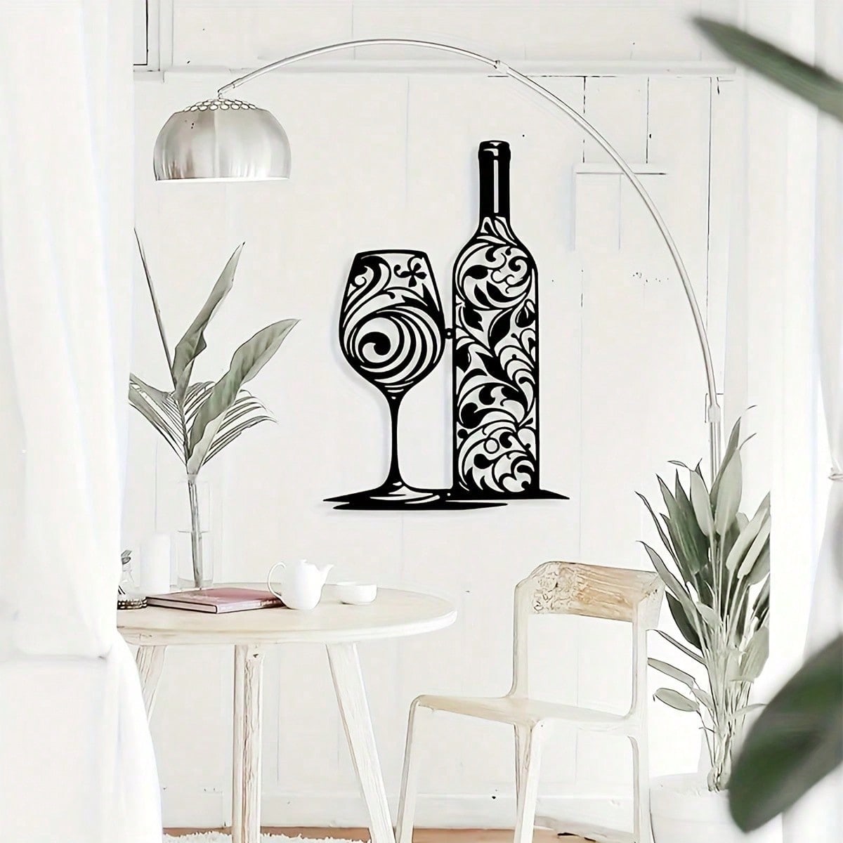 CIFBUY 鉄製アート壁飾り金属ワインボトルガラス防錆モダ - Home Bar And Restaurant のレビューと価格