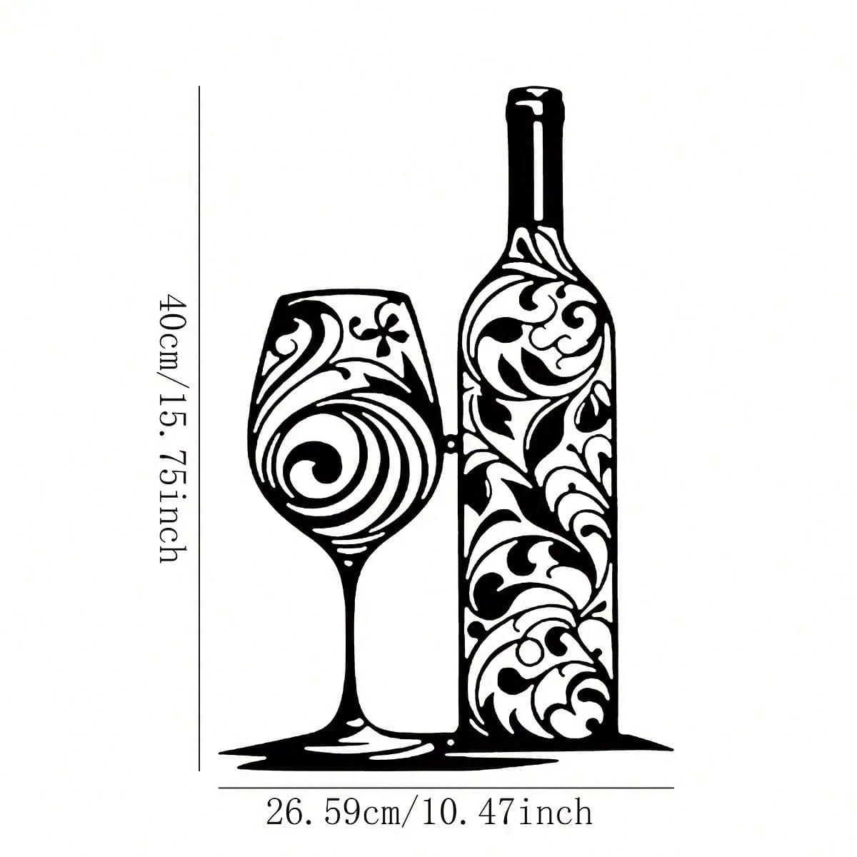 CIFBUY 鉄製アート壁飾り金属ワインボトルガラス防錆モダ - Home Bar And Restaurant のレビューと価格