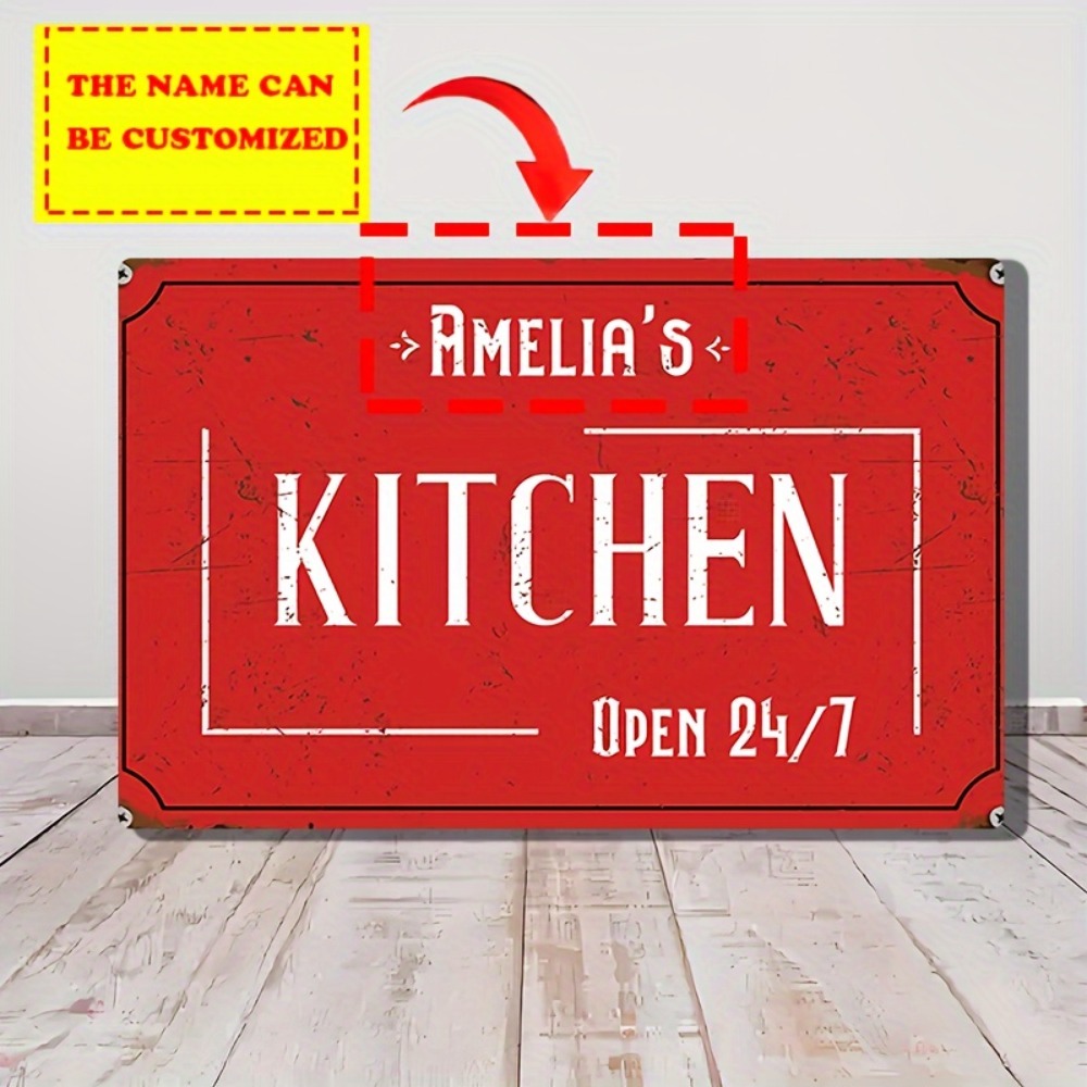 パーソナライズされたカスタムキッチンウォールサイン、8x12 - Home Bar And Kitchen のレビューと価格