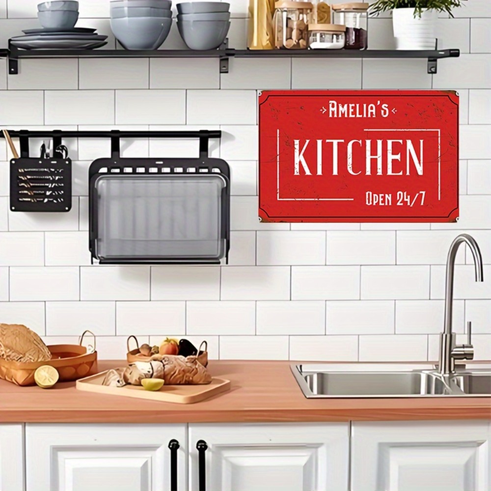 パーソナライズされたカスタムキッチンウォールサイン、8x12 - Home Bar And Kitchen のレビューと価格