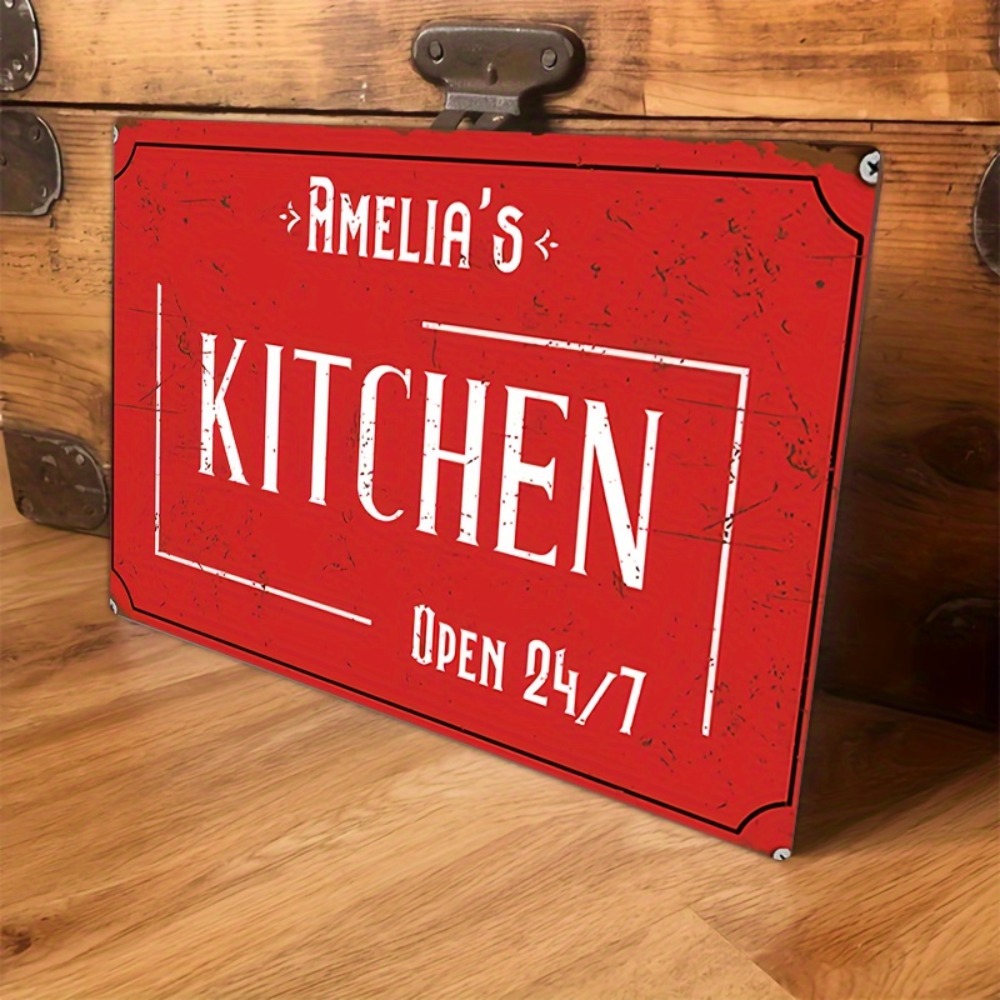 パーソナライズされたカスタムキッチンウォールサイン、8x12 - Home Bar And Kitchen のレビューと価格